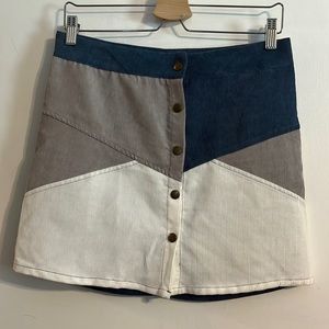 Corduroy Button-Up Mini Skirt